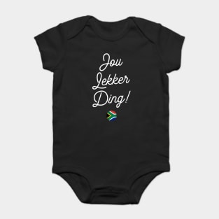 Jou Lekker Ding T-Shirt | Funny Bottle Cap South African Flag | Afrikaans Phrase | Ons Gaan Nou Braai Baby Bodysuit